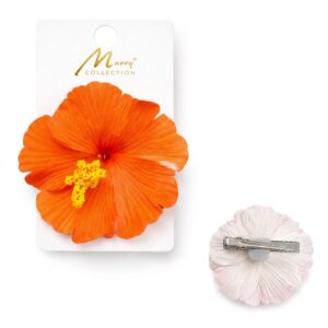 Murry Collection Bright Orange Floral Hair Clip #CL144