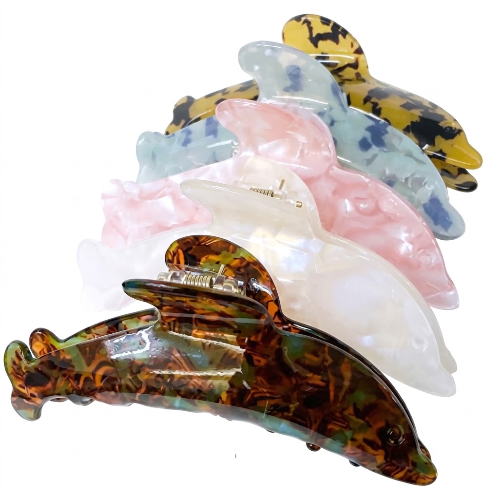 Large multi-coloured Jawa hair jaw clips for stylish hair styling