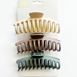 Murry Collection Large Matte Jaw Clips 3-Piece Set in various colors