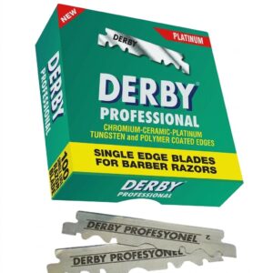 Derby Professional Single Edge Blades Green packaging and blades