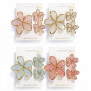 Murry Collection Flower Style Jaw Clips in Mixed Colours