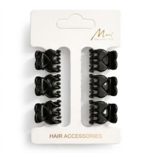 Murry Collection Tiny Black Hair Clips 6pc Set #FC915