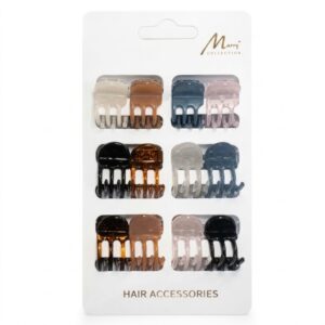 Murry Collection Tiny Hair Clip Mix Colour 12pc Set on card