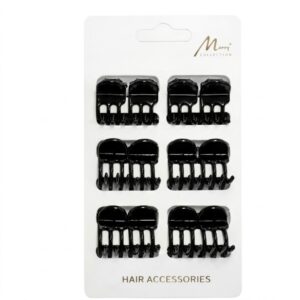 Murry Collection Tiny Hair Clips in Black 12pc On Card #FC926