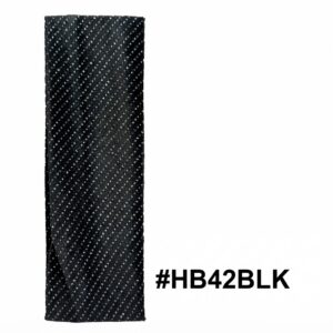 Black velvet head band with silver line detail