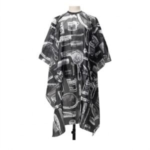 Murry Collection Barber Cape in Black for Salon Use #HC105BLK