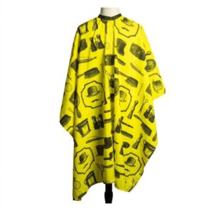 Barber Cape in Bright Yellow with Stylish Print Design #HC105YEL