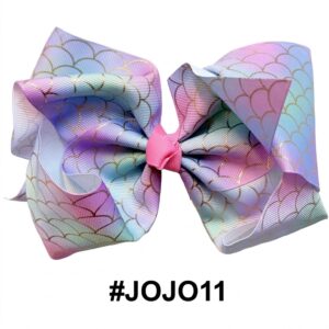 Fancy Jojo Hair Clip in Rambo Colour with Bow Design #JOJO1