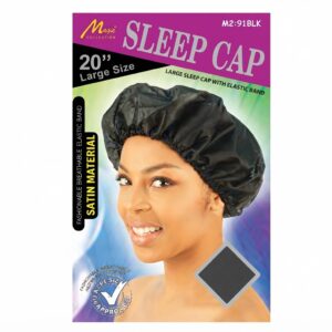 Murry Collection Satin Sleep Cap Large in Black #M2191BLK