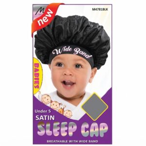 Murry Collection Children Elastic Band Sleep Cap in Black #M4781BLK