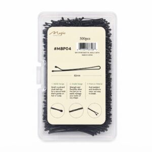 Magic Collection Bobby Hair Pin Straight with Ball Tip in Black