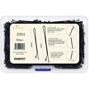 Murry Collection 2IN1 Straight Hair Pins with Ball Tip in Black