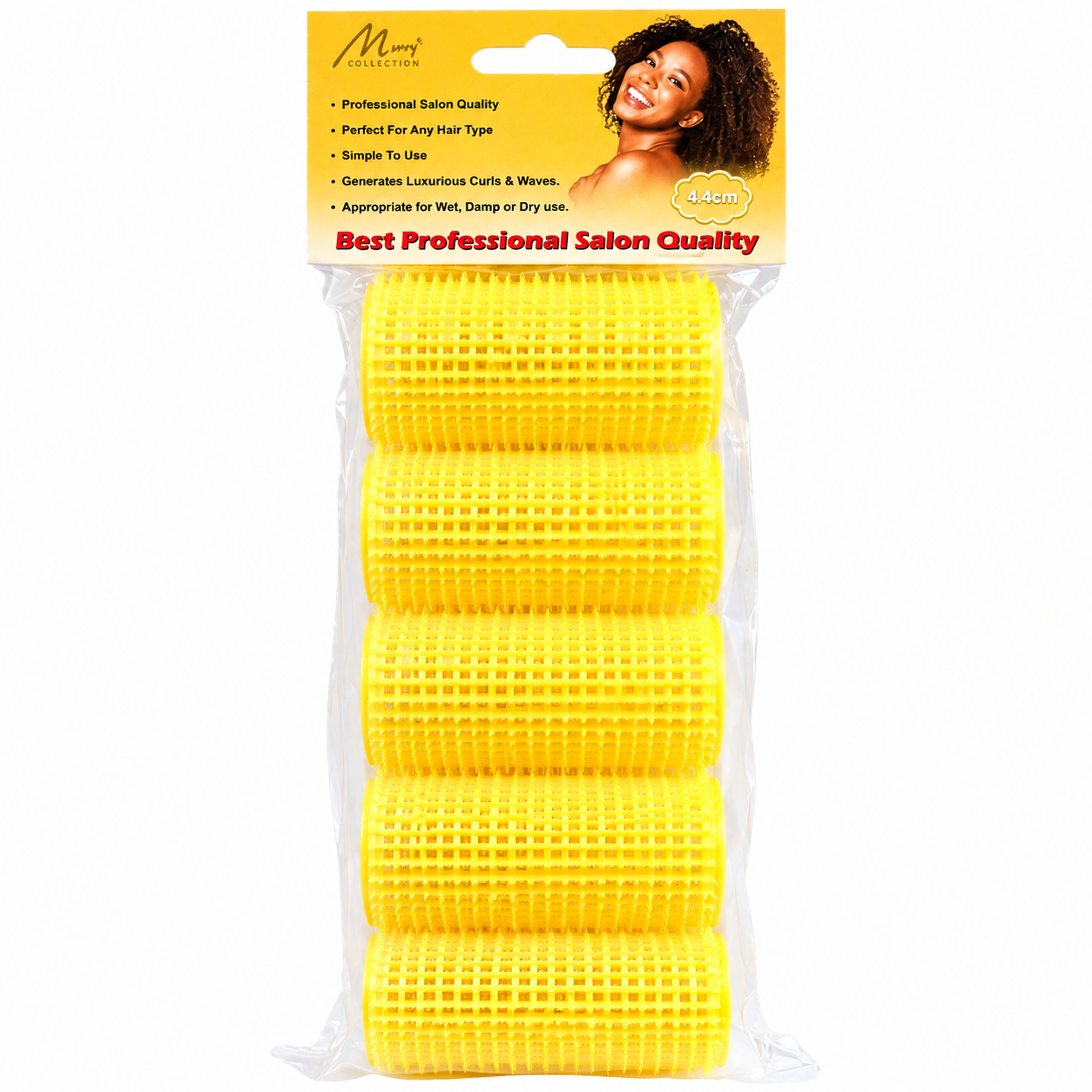Murry Collection Self Gripping Soft Roller Yellow 4.4cm for hair styling