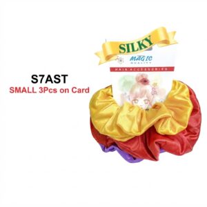 Magic Quality Silky Mix Color Scrunchies 3pcs on Card