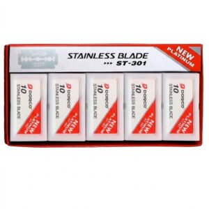 Dorco Stainless Blade Red Pack with 10 blades for barbers