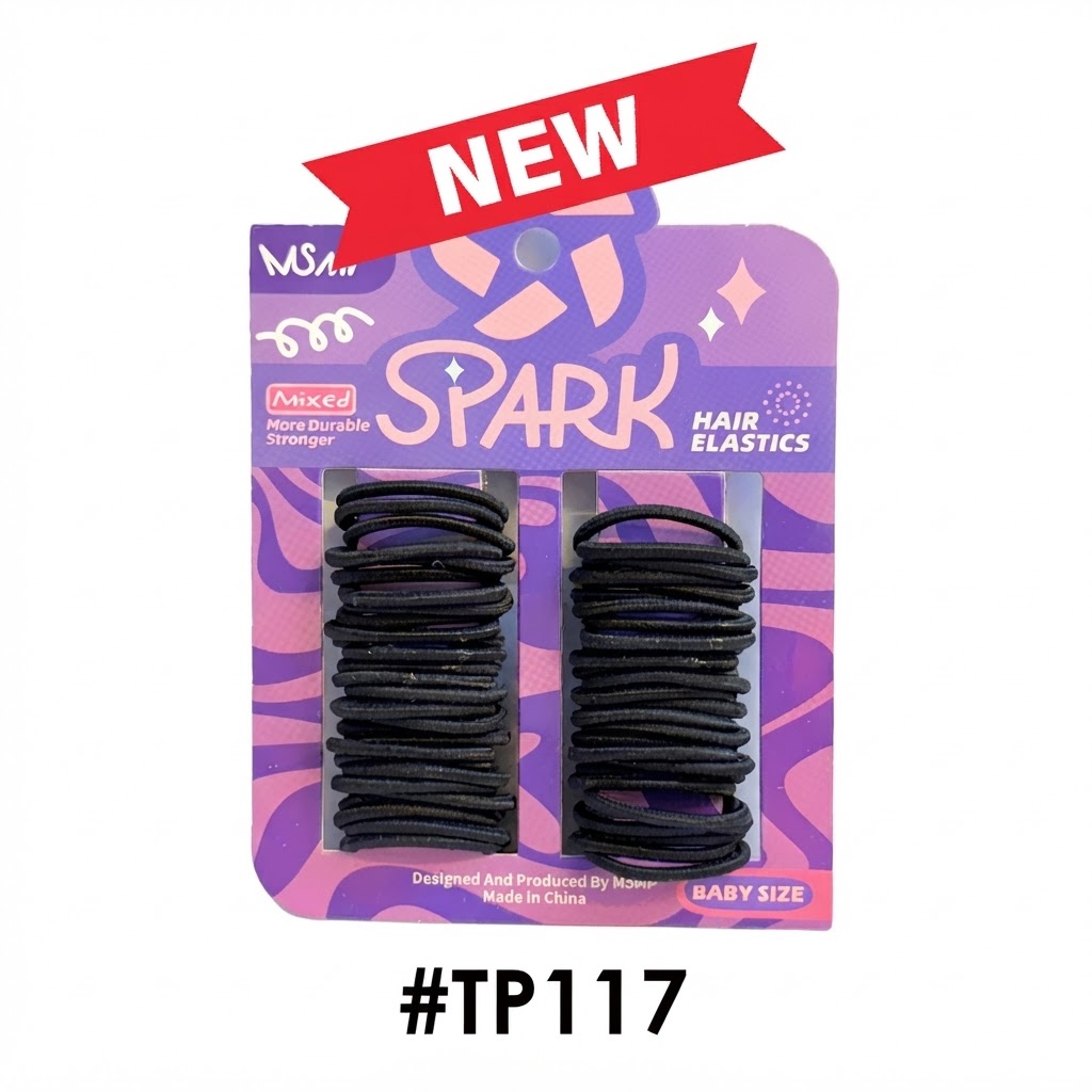 Tiny Black Pony Hair Elastics for Kids