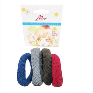 Magi Hair Pony Mix Set of 4 Colorful Ties #TP33AST