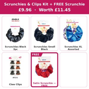 Scrunchies & Clips Kit — Scrunchies & Claw Clips + FREE Satin Scrunchie #DEAL-20