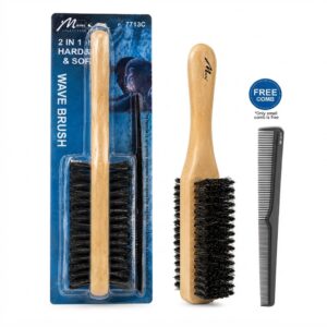 Hard & Soft Double Wave Brush with Free Comb #7713C