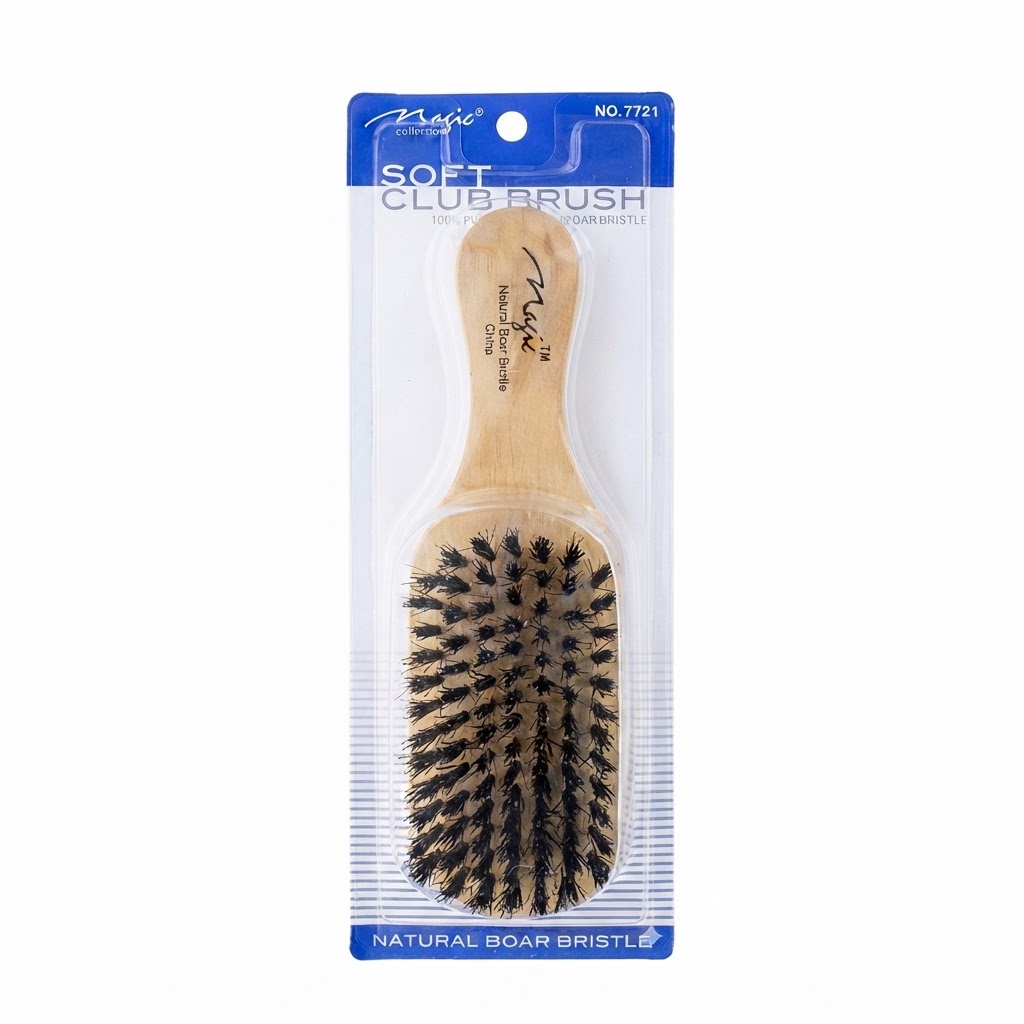Magic Wave Brush with Handle Boar Bristle #7721