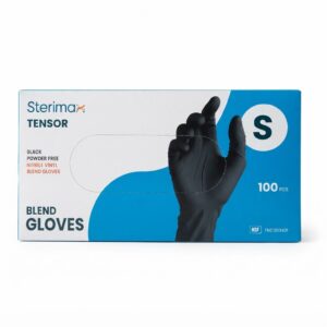 Black Disposable Exam Gloves - Powder-Free Nitrile/Vinyl #GLOSBLK