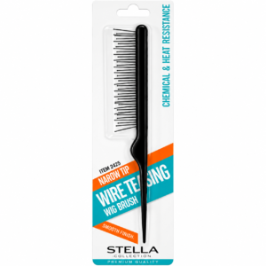 Stella Wire Teasing Wig Brush without Tip Black Lightweight and Smooth Wig Brush #2425