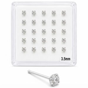 3.5mm Crystal Nose Studs 20-Pack Display Card #NSCXL