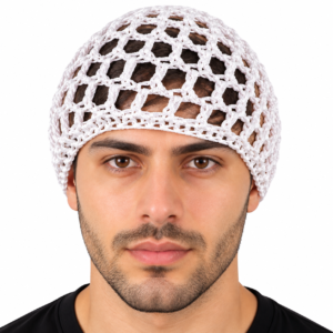Breathable Fishnet Wig Cap Elastic Mesh Hair Snood Cap in White #FSHWHI