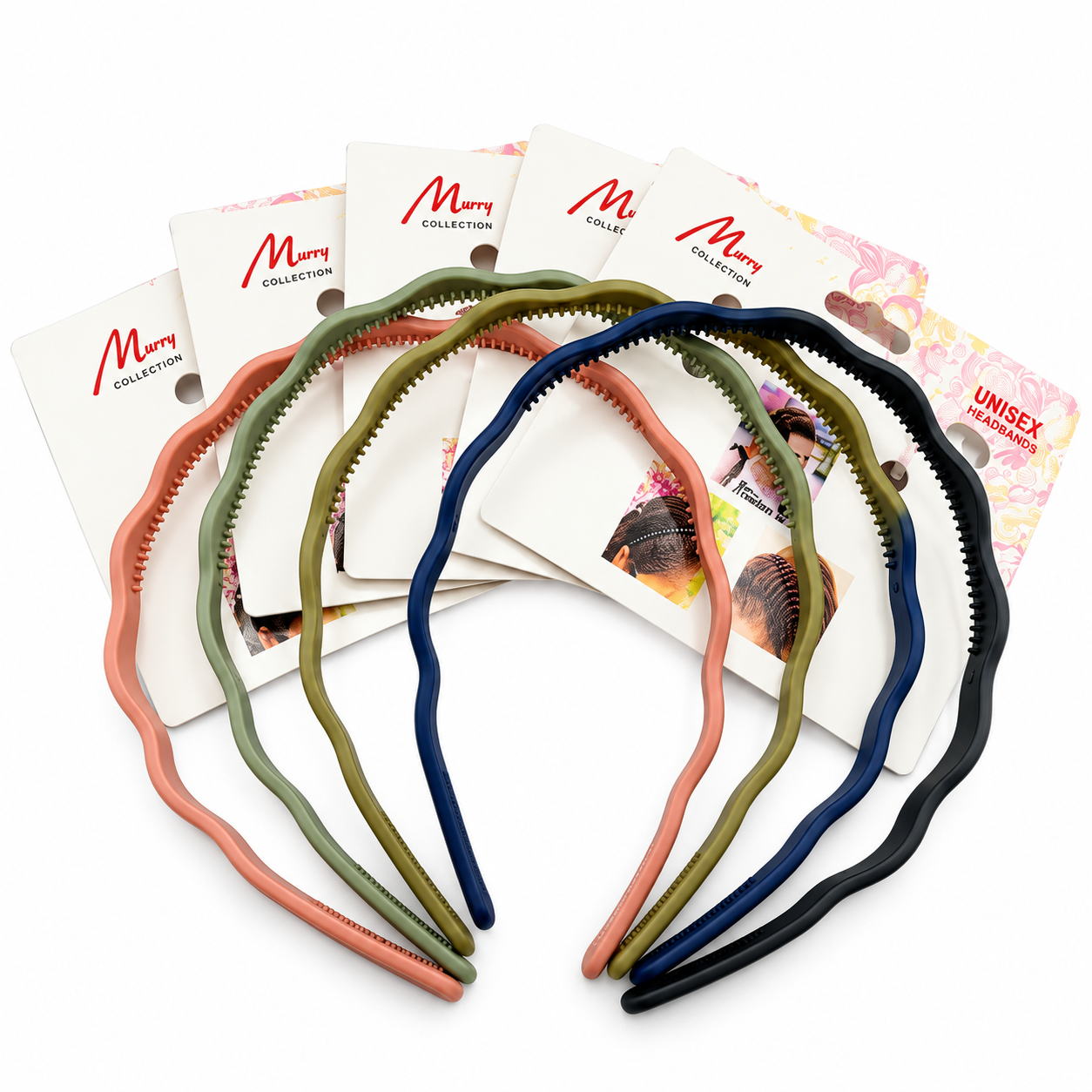 Wavy Non-Slip Headband Matte Finish Ast Colours 1Pcs #HBA009
