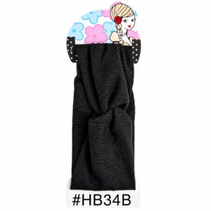 Fabric Stretchable Head Band in Black #HB34B