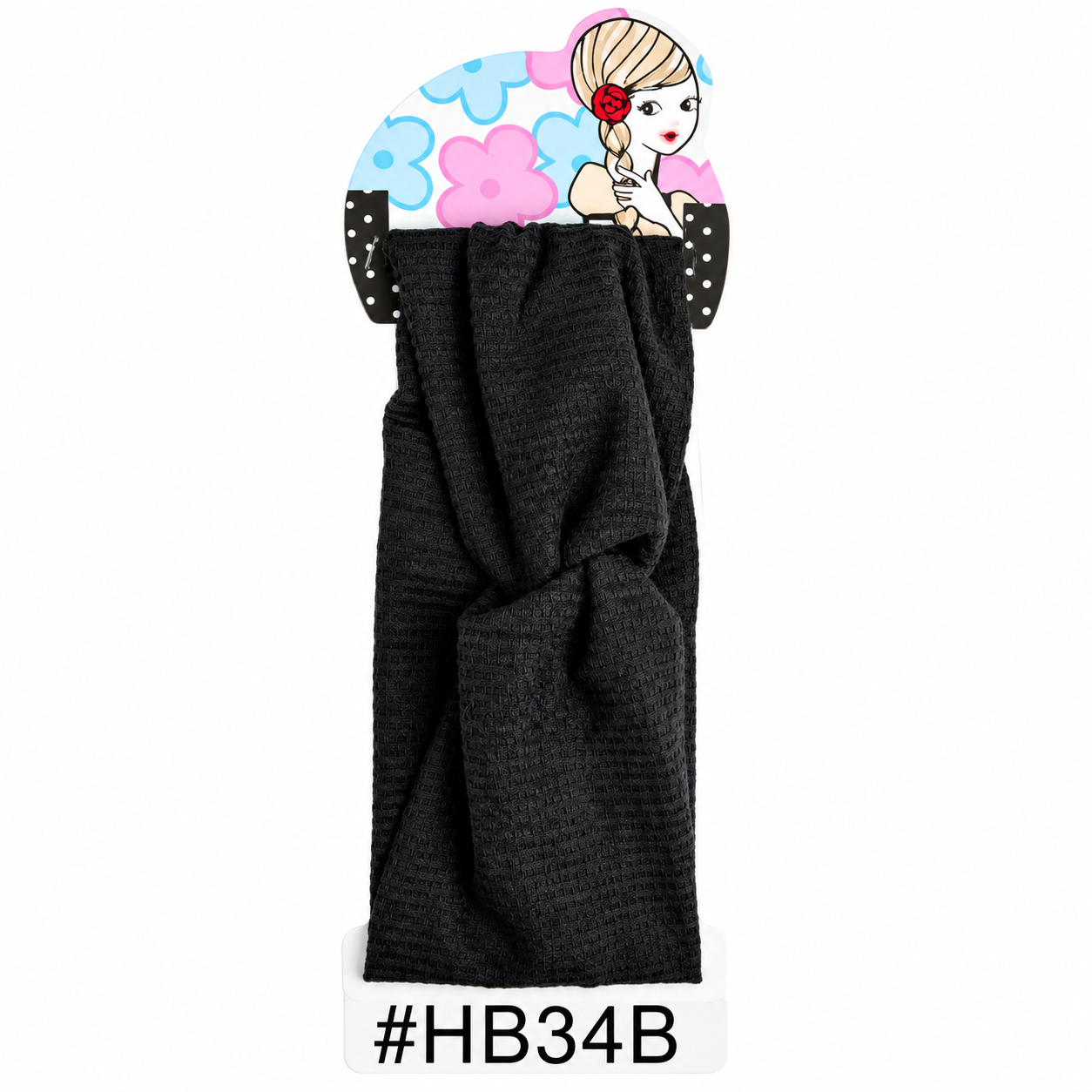 Fabric Stretchable Head Band in Black #HB34B