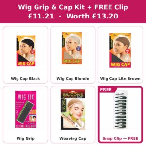 Wig Grip & Cap Kit — Caps, Grip & Weaving Cap + FREE Snap Clip #DEAL-16